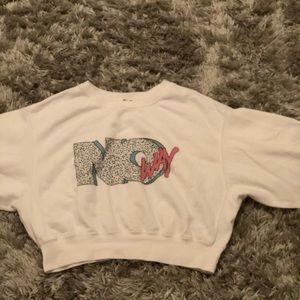 comfortable white graphic crew neck!